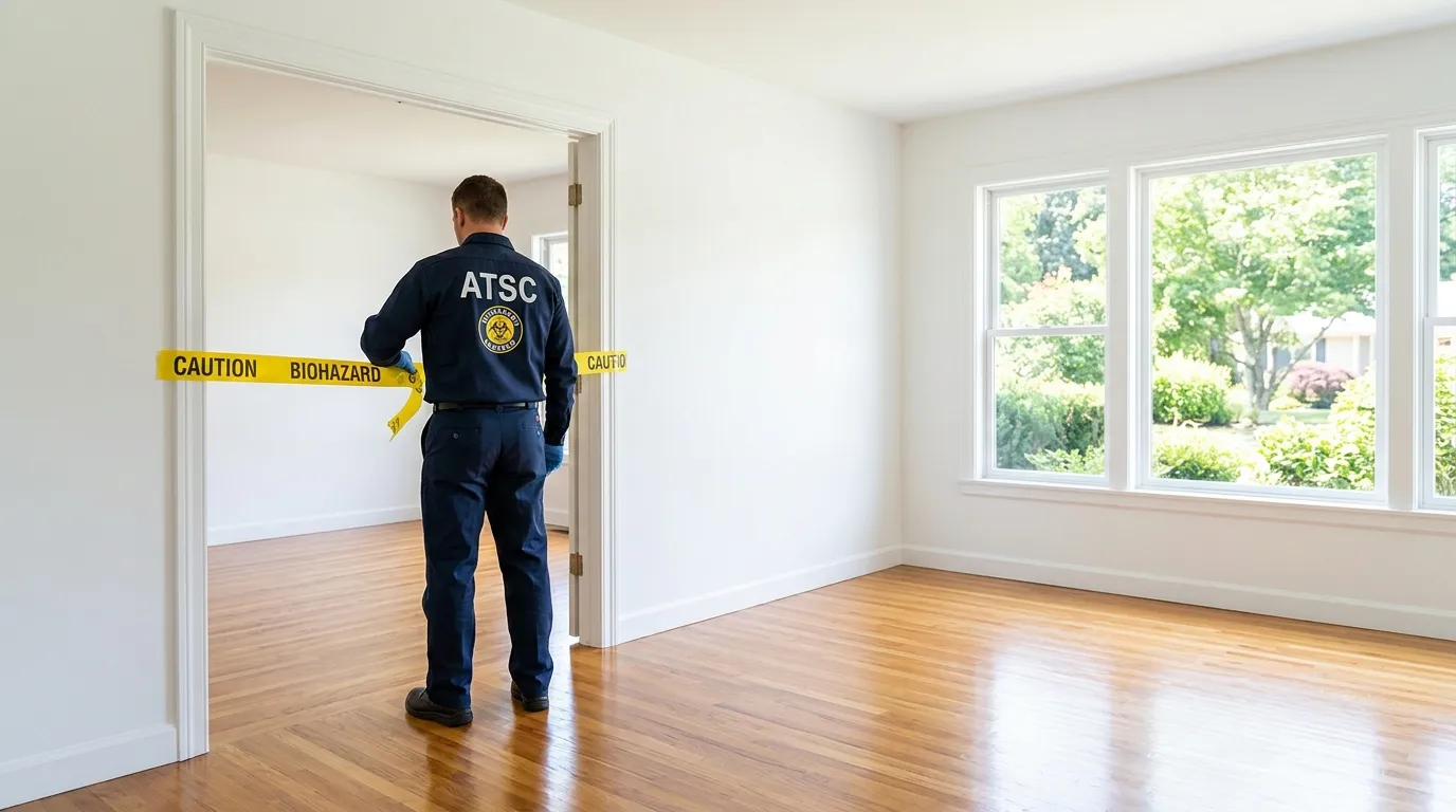 Certified biohazard cleanup crew performing Crime Scene Cleanup in Temple